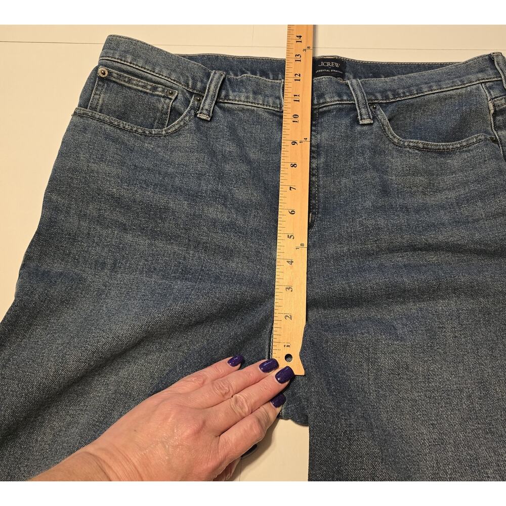 J Crew Factory Essential Straight Jean Womens 32 Blue Medium Wash Stretch Denim - Picture 10 of 13